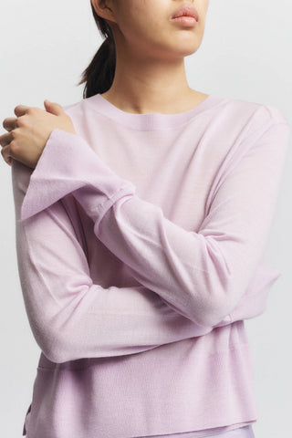 Elodie Layered Crewneck Sweater in Lilac