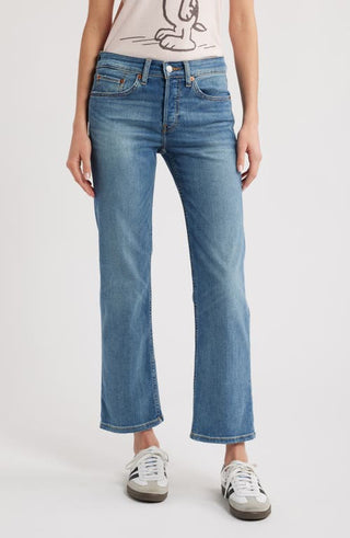Slim Straight Crop Blasted Jeans