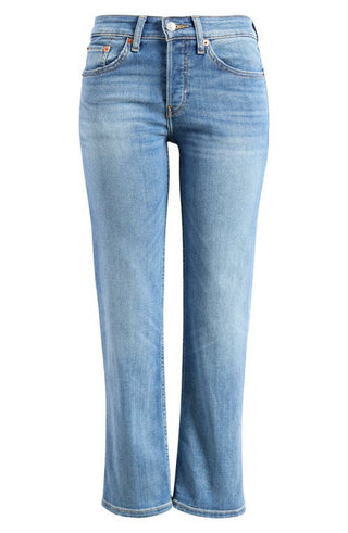 Slim Straight Crop Blasted Jeans