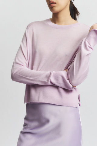 Elodie Layered Crewneck Sweater in Lilac