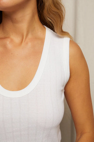 Pointelle White Tank