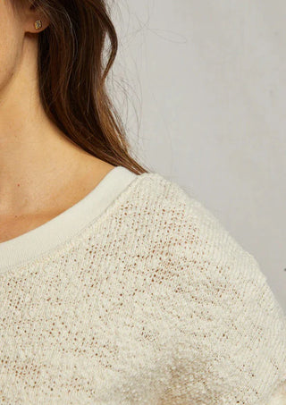 Cotton Slub Mesh Sweater