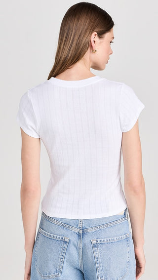 Pointelle White Tee