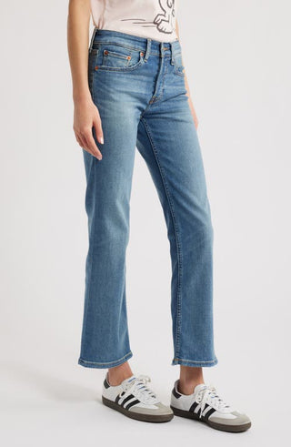 Slim Straight Crop Blasted Jeans