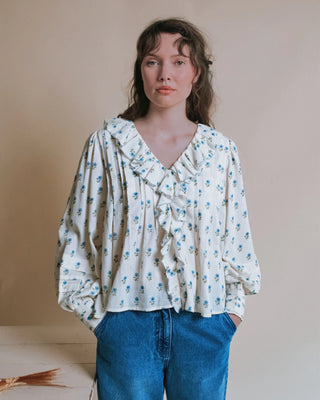 Flounced Khadi Blouse