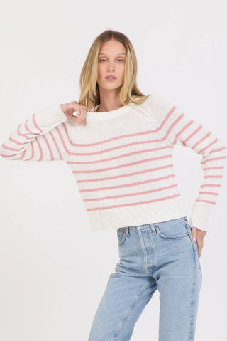 Lewes Crewneck Sweater in Rosewood Combo