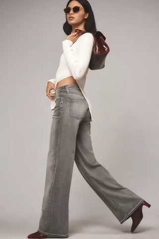Mid Rise Wide Leg Jeans
