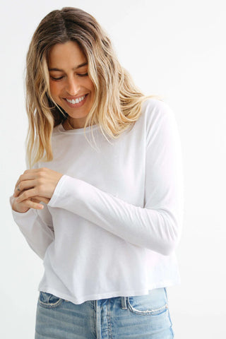 Axel Long Sleeve Boxy Crewneck Tee