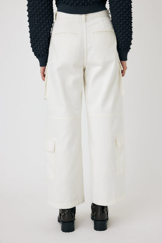 Lowrise Cargo White Straight Pants