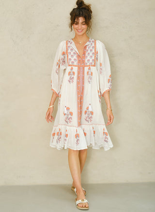 Cadi Print Gathered Dress