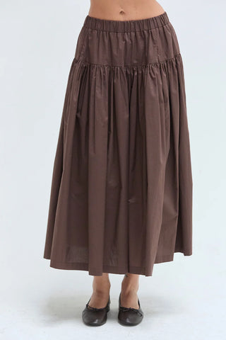 Aris Tiered Poplin Midi Skirt