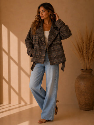 Plaid Short Jacket