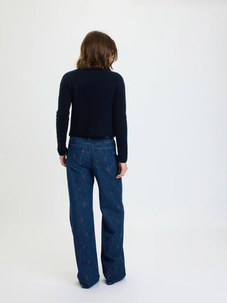 MUSE EMBROIDERED FITTED CARDIGAN