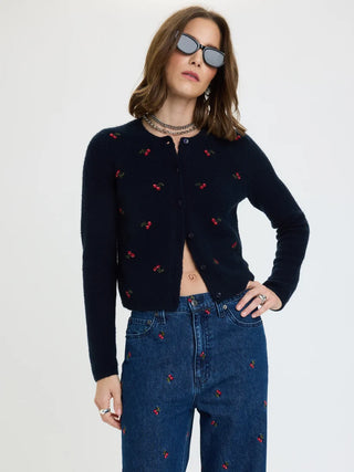 MUSE EMBROIDERED FITTED CARDIGAN