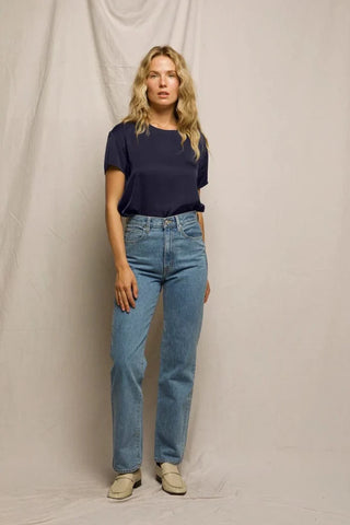 Delphine Satin Crewneck Tee