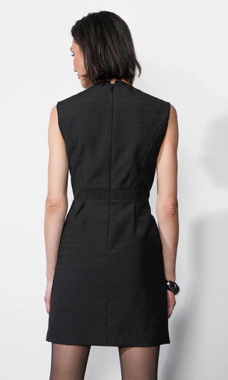 Olivia Textured Jacquard Mini Dress W/Bow