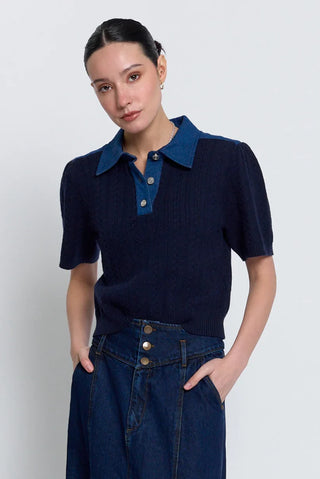NASH PUFF SLV WITH DENIM