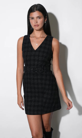 Jayne Wool Blend Belted Mini Dress