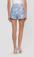 Carmine Floral Linen Shorts