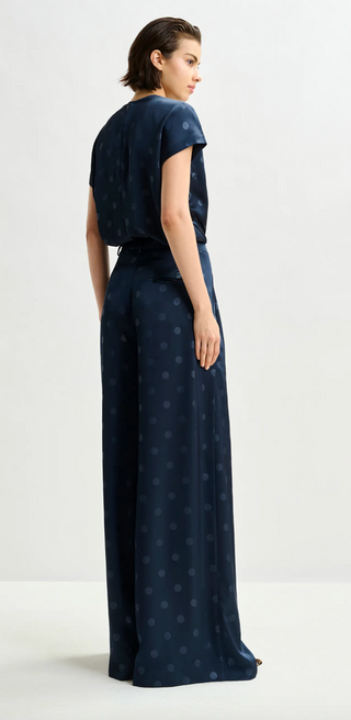 Navy Wide Leg Pants
