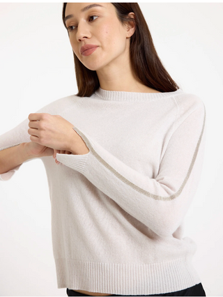 Glitz Split Cuff Crew Neck Jumper