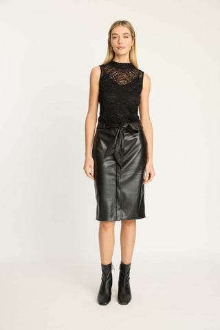 Sora Skirt in Black Vegan Leather