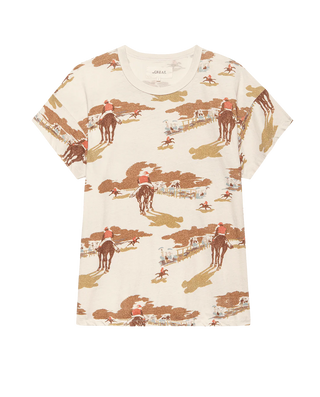 Boxy Crew Tee with Stallion Graphic