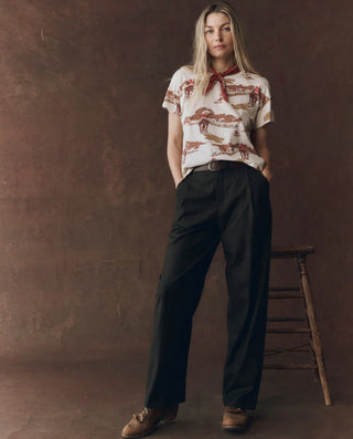 Boxy Crew Tee with Stallion Graphic
