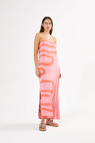 Fluid Camisole Dress in Flamingo Combo