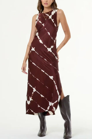 Quinta Midi Dress // Sepia Shibori Wash