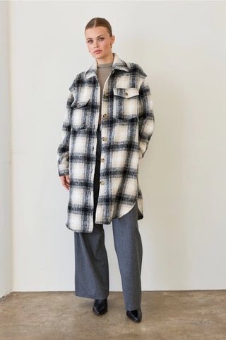 Sammi Plaid Long Shirt Jacket