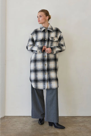 Sammi Plaid Long Shirt Jacket