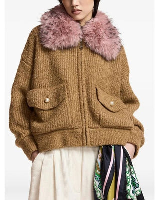 KANADA KNITTED JACKET WITH FUR