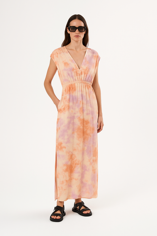 Fusion Elastic Waist Dress in Ametrine Combo