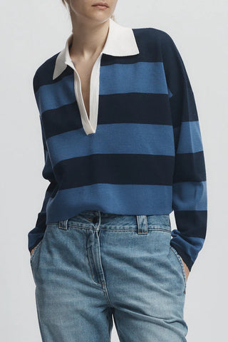 Samira Striped Knit Polo